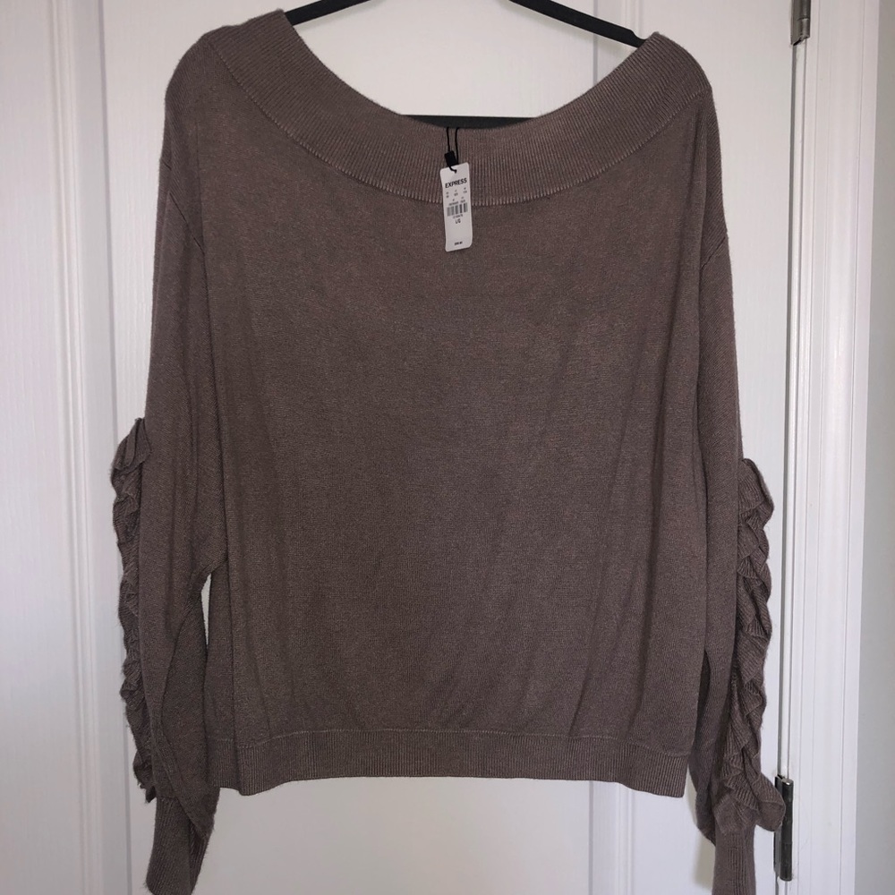 NWT Express off-the shoulder ruffle sweater